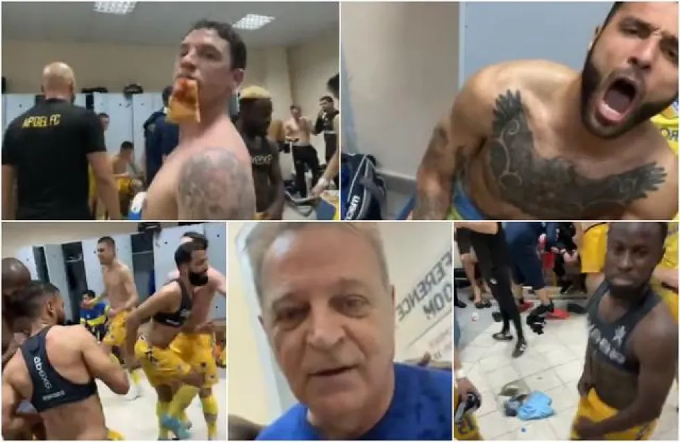 ΒΙΝΤΕΟ: Το πάρτι του ΑΠΟΕΛ στα αποδυτήρια του Τσιρείου