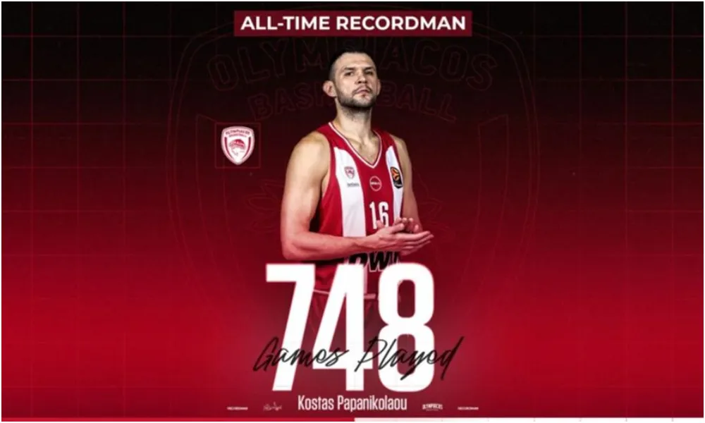 Ξεπέρασε τον Πρίντεζη ο Παπανικολάου, πρώτος σε συμμετοχές στον Ολυμπιακό!