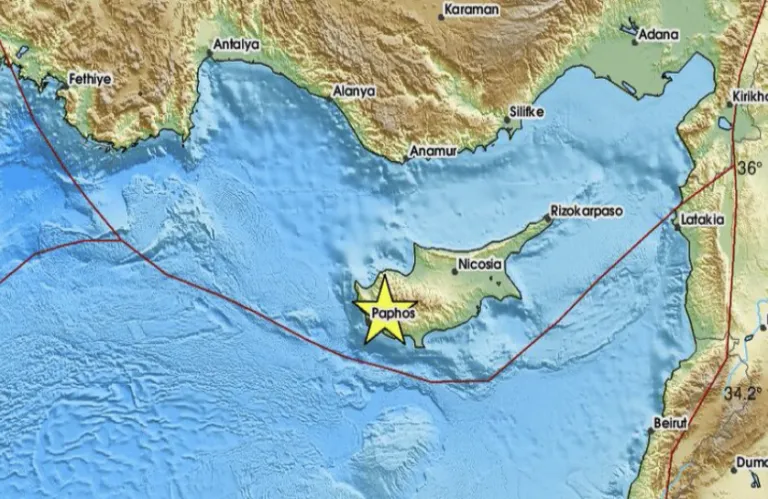 Χωρίς ζημιές η σεισμική δόνηση που είχε επίκεντρο την Πάφο αναφέρει η Πολιτική Άμυνα