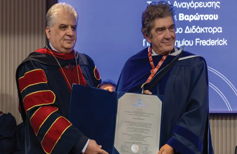 Ο Κώστας Βαρώτσος αναγορεύθηκε Επίτιμος Διδάκτορας του Πανεπιστημίου Frederick