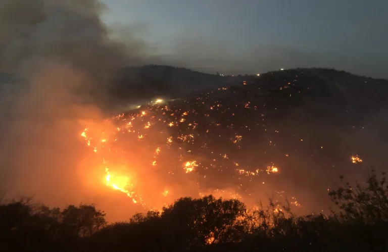 Σε εξέλιξη φωτιά σε περιοχή της Ακουρδάλειας - Στην περιοχή πνέουν ισχυροί άνεμοι