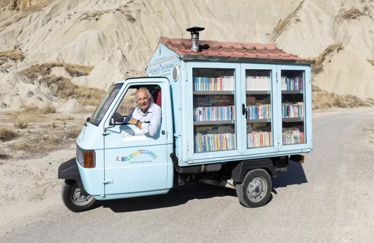 Italian Teacher Drives 'Bibliomotocarro' to Bring Books to Remote Areas