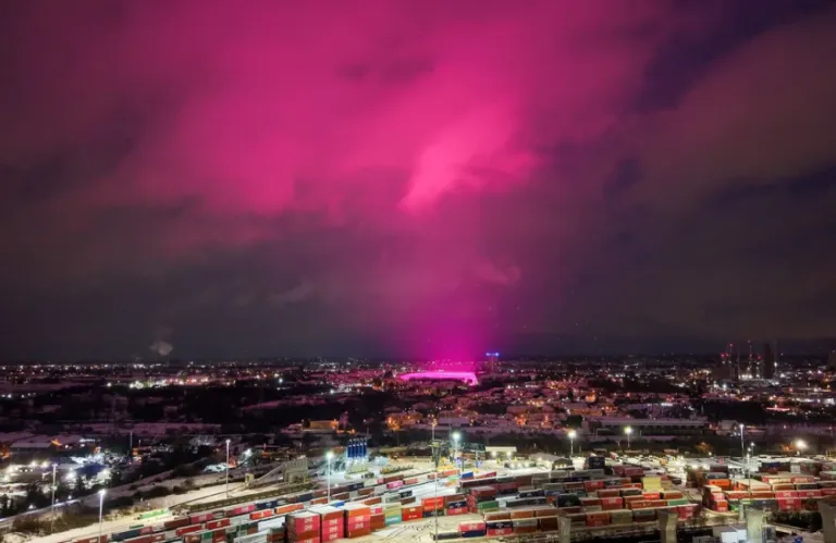 England: Viral Images of 'Fuchsia Sky' Explained – It's the Football Stadium Lights!