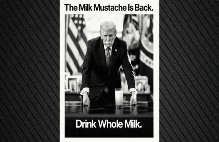 Trump with 'Mustache' in USDA Tweet: Encourages Drinking Whole Milk