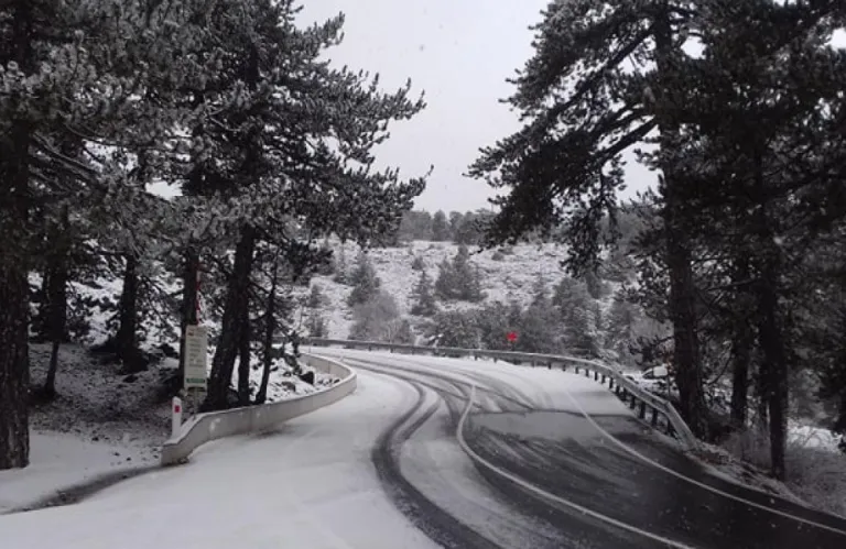 Icy Roads to Troodos: Access Only with 4x4 or Chains