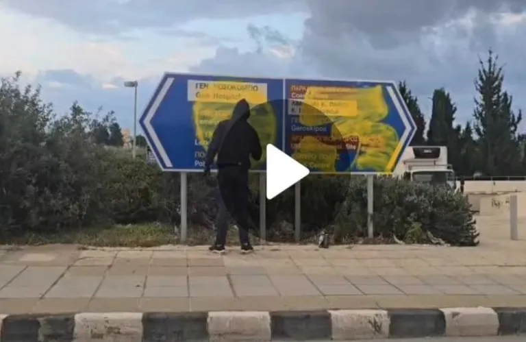 Paphos Mayor Confronts Fan Vandalizing Road Signs