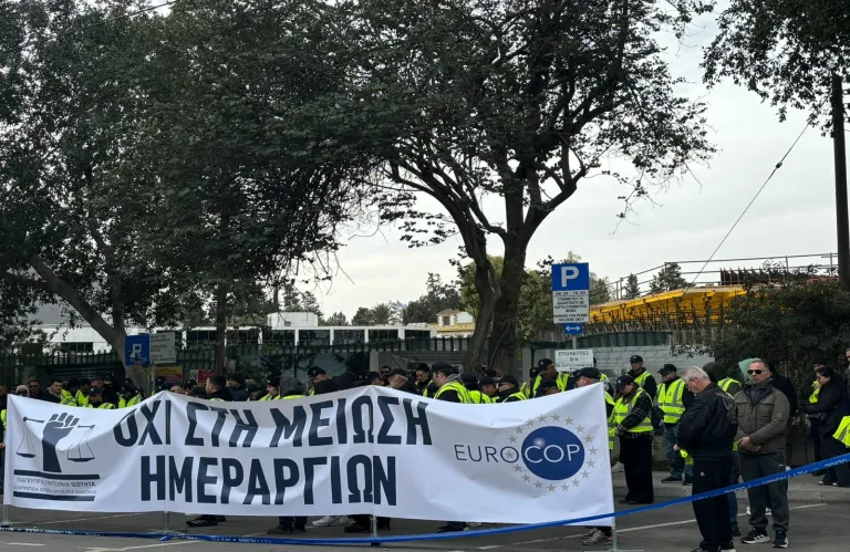 Police Officers Protest New Working Hours Outside Parliament