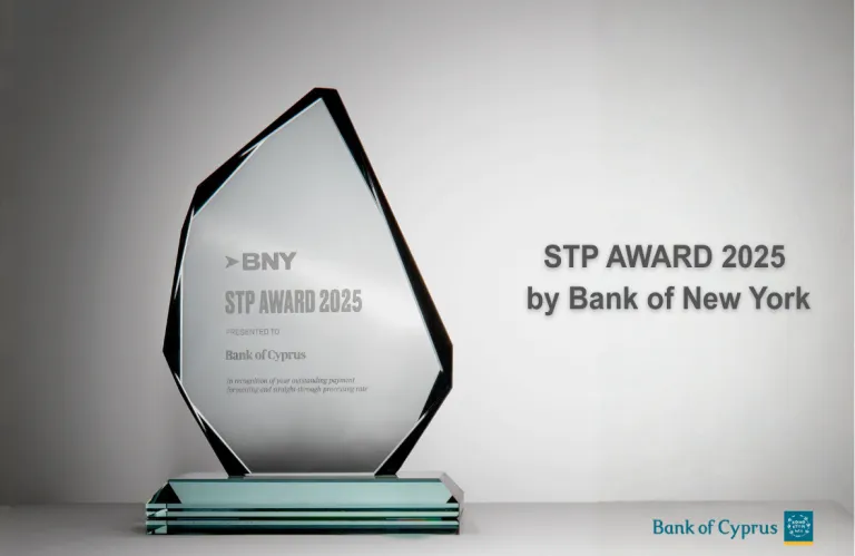 Bank of New York Awards Bank of Cyprus with “STP AWARD 2025”