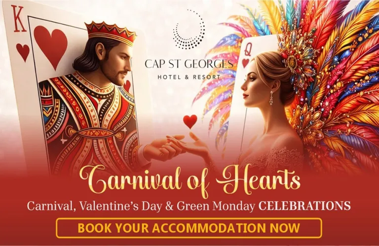 Carnival of Hearts: Ένα συναρπαστικό τριήμερο ρομαντισμού και καρναβαλικής διασκέδασης, στο Cap St Georges Hotel & Resort, που τα έχει όλα - Μην το χάσετε! Κλείστε τώρα τη διαμονή σας και ζήστε την εμπειρία του τριημέρου στο μέγιστο