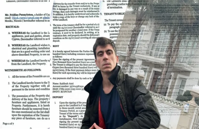 Φειδίας Παναγιώτου: Γραφείο με... πισίνα και κήπο στη Λεμεσό - Αυτό είναι το ενοικιαστήριο έγγραφο [Εικόνες]