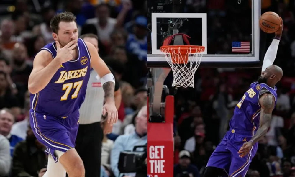 Εβδομήντα πόντοι από ΛεΜπρόν και Ντόντσιτς σε βραδιά ρεκόρ απέναντι στους Ρόκετς