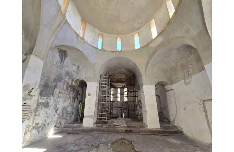 Εικόνες από τις εργασίες συντήρησης στο μοναστήρι της Παναγίας Αψινθιώτισσας στο Συγχαρί.