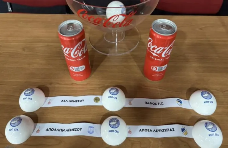 Πρόγραμμα αγώνων της Cyprus League by Stoiximan και ημιτελικής φάσης Κυπέλλου Coca - Cola