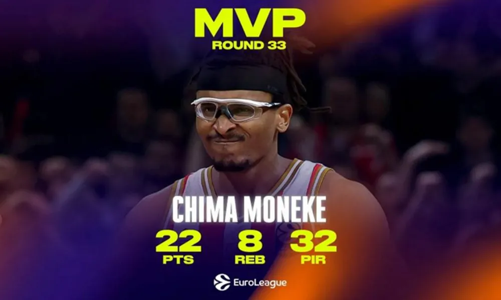 EuroLeague: MVP της 33ης αγωνιστικής ο Μονέκε