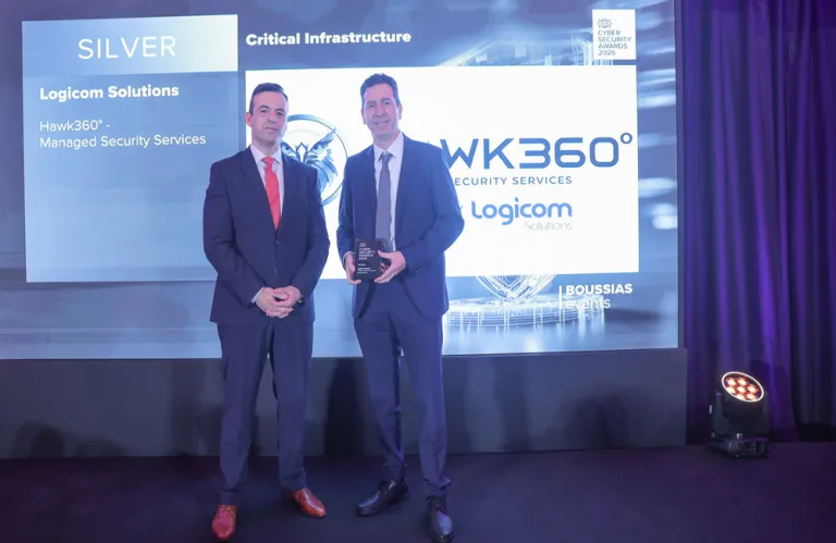 Η Logicom Solutions -  Αργυρό βραβείο στα Boussias Cyber Security Awards 2026 για τις υπηρεσίες HAWK360°