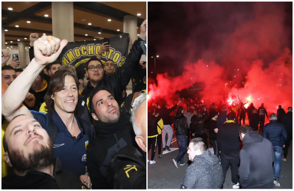 ΦΩΤΟΓΡΑΦΙΕΣ: Έφτασε Κύπρο και αποθεώθηκε η ΑΕΚ