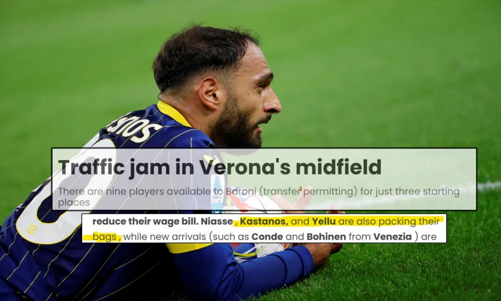 To «μποτιλιάρισμα» στα χαφ της Hellas Verona στέλνει αλλού τον Κάστανο!