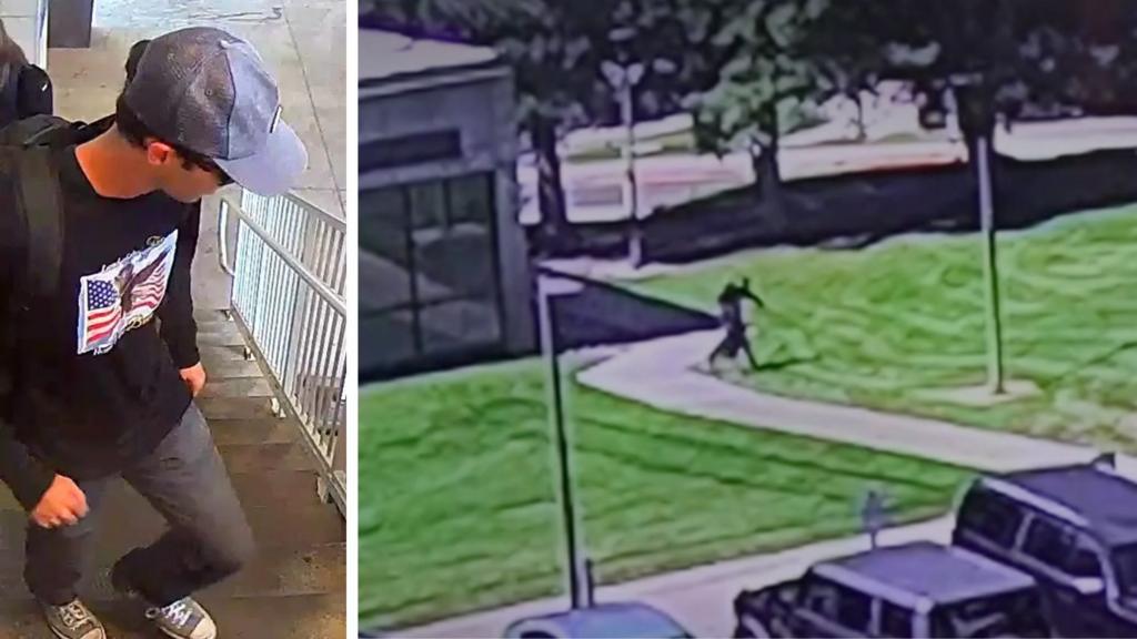 Video of Charlie Kirk shooting suspect fleeing scene released as manhunt  continues - follow live - BBC News