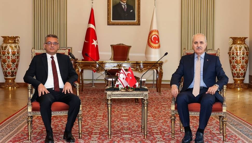 The TC leader with the Grand National Assembly Speaker Numan Kurtulmuş.
